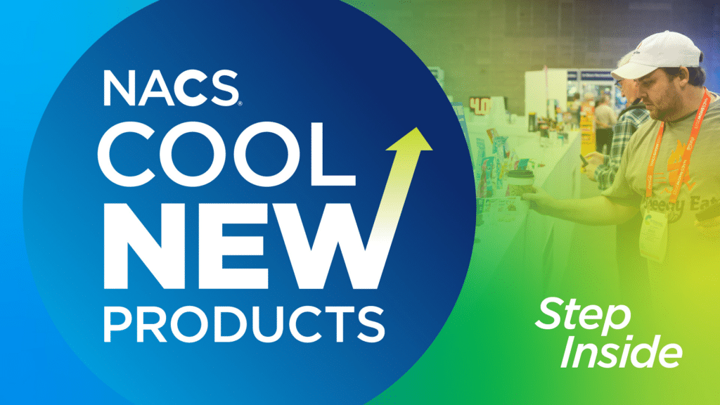 A Graphic Of Nacs Annual Meeting &Amp; Exposition Attendees With The Words: &Quot;Nacs Cool New Products. Step Inside.&Quot;